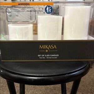 Mikasa Cream LED Candle Trio with Remote